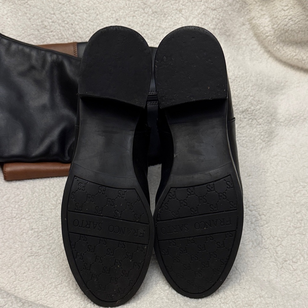Franco Sarto Leather Boots - Black & Brown - Picture 6 of 9